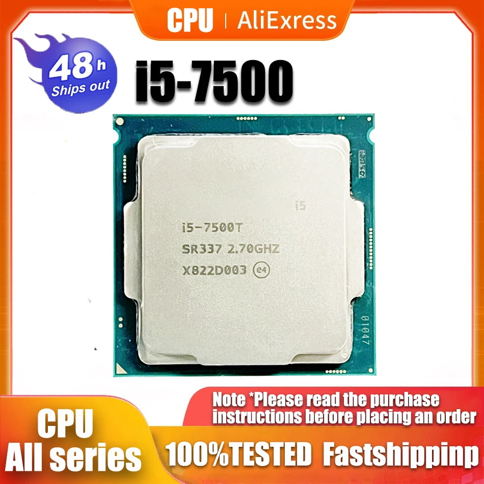 

Used Intel Core i5-7500T i5 7500T 2.7GHz Quad-Core Quad-Thread CPU Processor 6M 35W LGA 1151