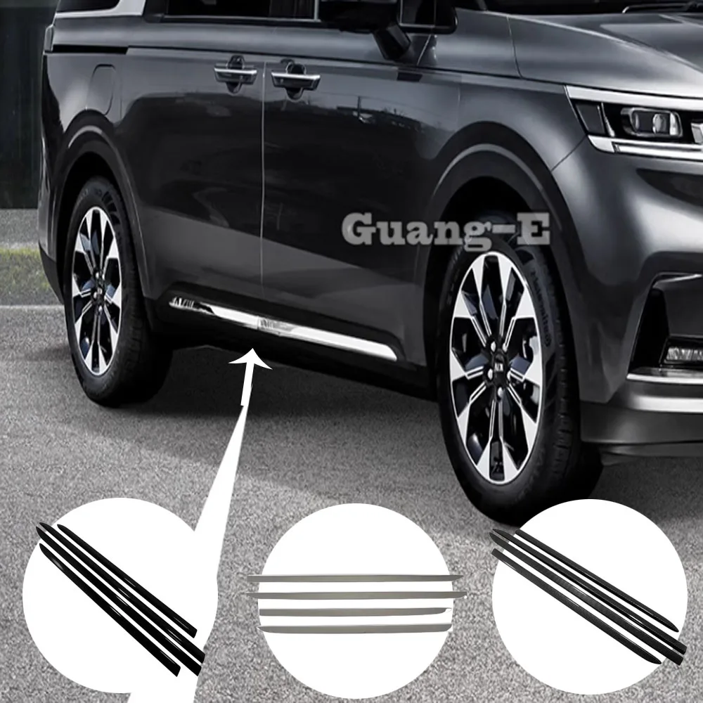 

ABS/Steel Car Side Door Body Guard Molding Trims Strips Exterior Accessories For Kia Carnival Sedona KA4 2021 2022 2023 2024