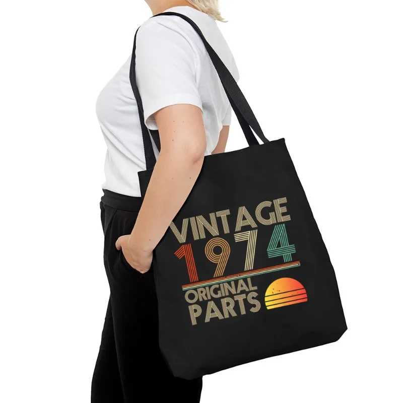 

Vintage 1974 Original Parts Graphics Handbags for Women Birthday 1970-1979 Years Tote Bag Men Fashion Travel Beach Shoulder Bags
