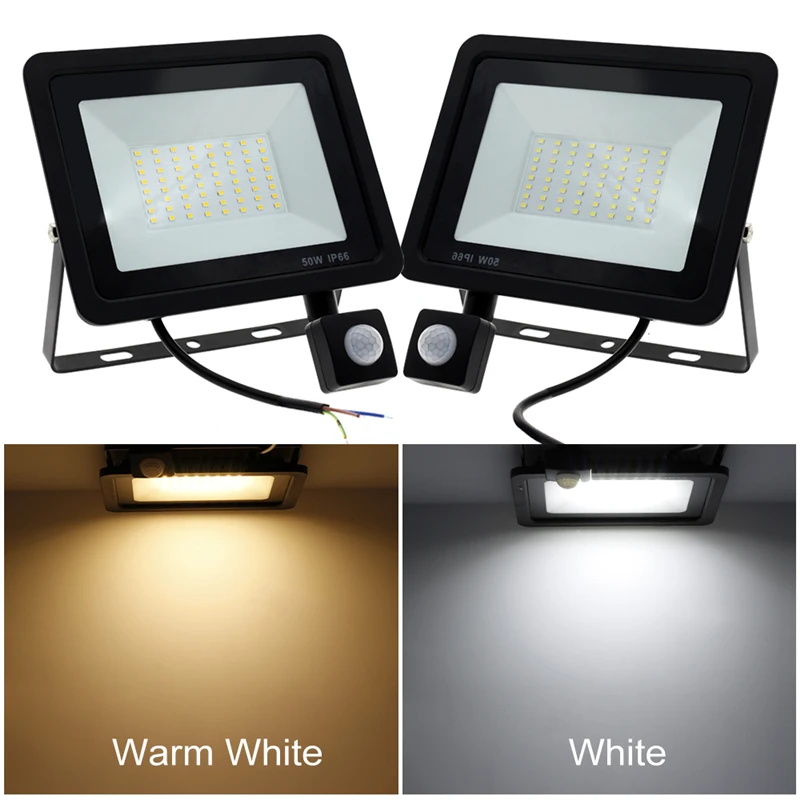 

LED Flood Light Motion Sensor Pir Floodlight Lamp 50W 30W Floodlights Outdoor IP65 10W 20W 100W 150W Garden Spotlight Wall