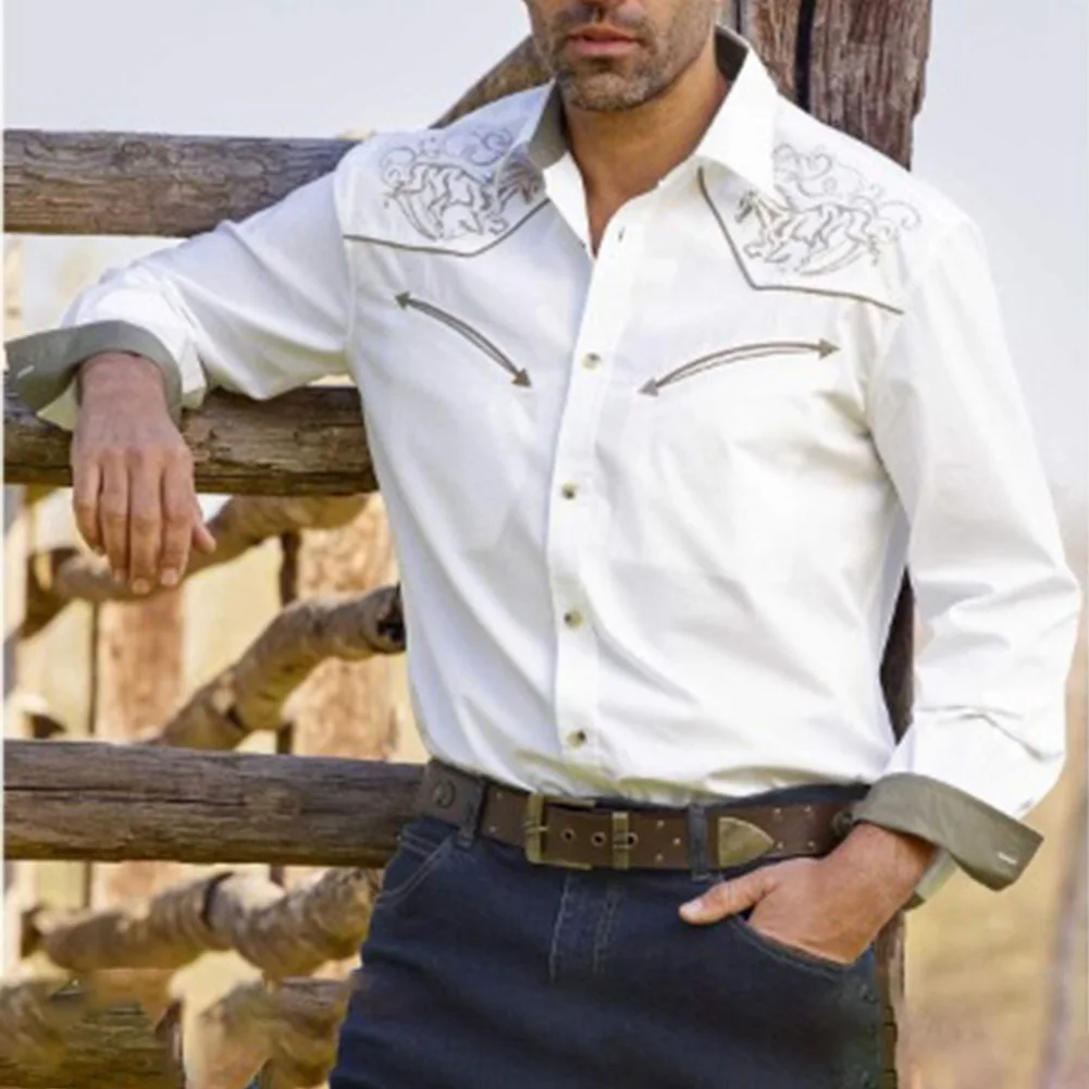 Fashion Printed Men's Long Sleeve Shirts Western Style Decorative Slim Fit Shirt Casual Party Formal Blouse Tops
Fashion Printed Men's Long Sleeve Shirts Western Style Decorative Slim Fit Shirt Casual Party Formal Blouse Tops
