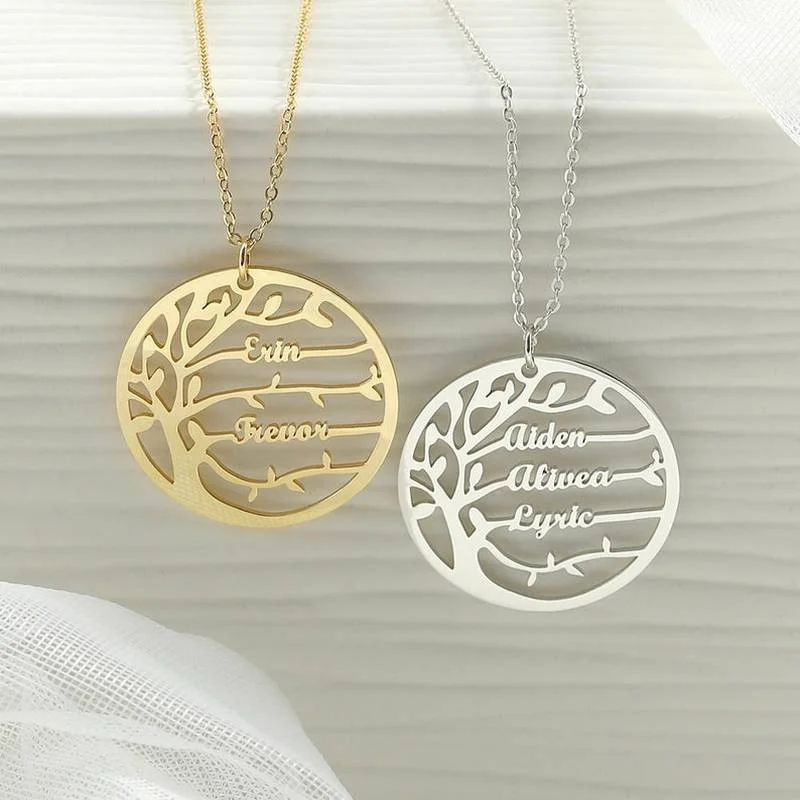 Tree of Life Pendant Necklace for Women Personalized Custom Name Stainless Steel Jewelry Gold Choker Family Gifts Colar Feminino
Tree of Life Pendant Necklace for Women Personalized Custom Name Stainless Steel Jewelry Gold Choker Family Gifts Colar Feminino