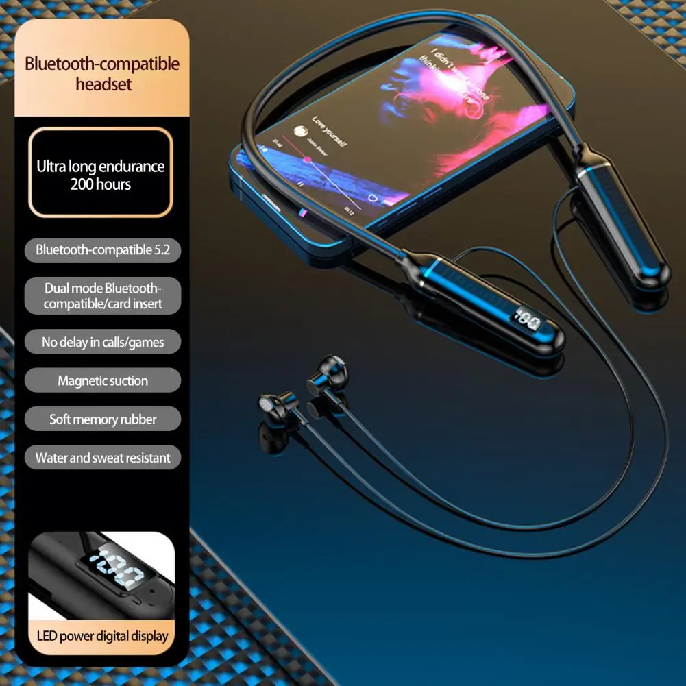 

Original Wireless Headphones Bluetooth Earphones EarHook HiFi Stereo Sport Waterproof Headset Noise Reduction With Mic Earbuds