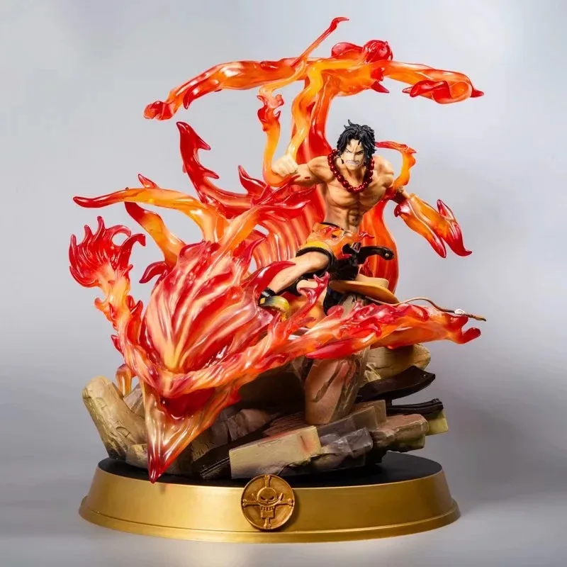 

39cm Anime Peripheral One Piece Portgas·D· Ace GK Fire Fist Ace Oversized Statue PVC Action Figure Collectible Model Toy Boxed