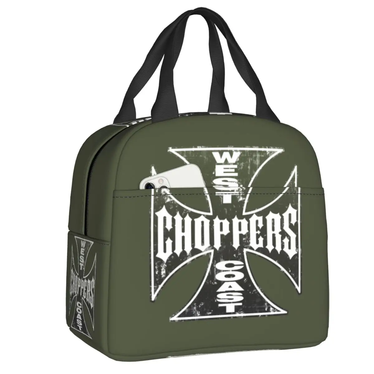 West Coast Iron Cross Choppers Lunch Bag Thermal Cooler Insulated Lunch Box for Women Children School Work Picnic Food Tote Bags
West Coast Iron Cross Choppers Lunch Bag Thermal Cooler Insulated Lunch Box for Women Children School Work Picnic Food Tote Bags