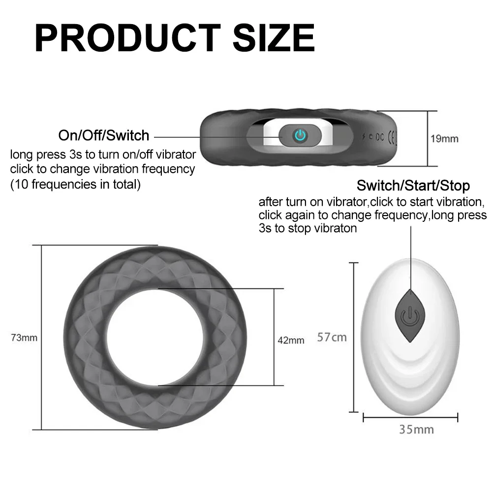 Remote Control Cock Ring Vibrator for Men Remote Control Penis Rings Delay Ejaculation Erection Masturbator Sex Toys for Male Remote Control Cock Ring Vibrator for Men Remote Control Penis Rings Delay Ejaculation Erection Masturbator Sex Toys for Male