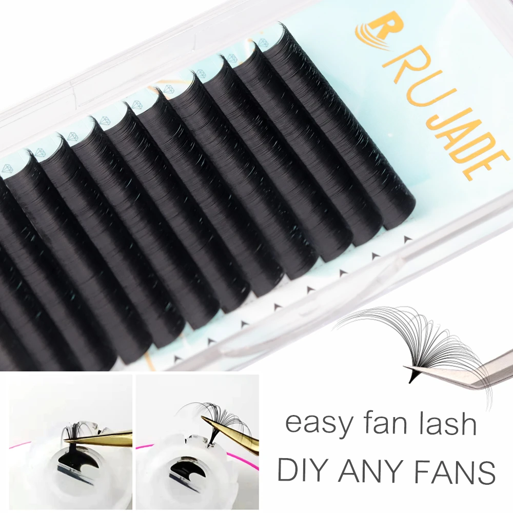 

RUJADE Rapid Blooming Easy Fan Faux Mink Eyelash Extension Auto Flowering Fans Premium Volume Lash Extension DIY Lashes Fans