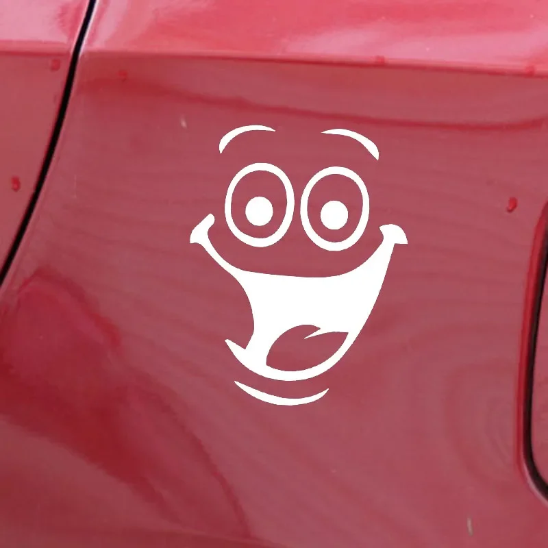 

Personality Car Sticker Happy Face Cute Decoraiton Window Trunk Waterproof and Sunscreen Vinyl Decals,13CM*17CM