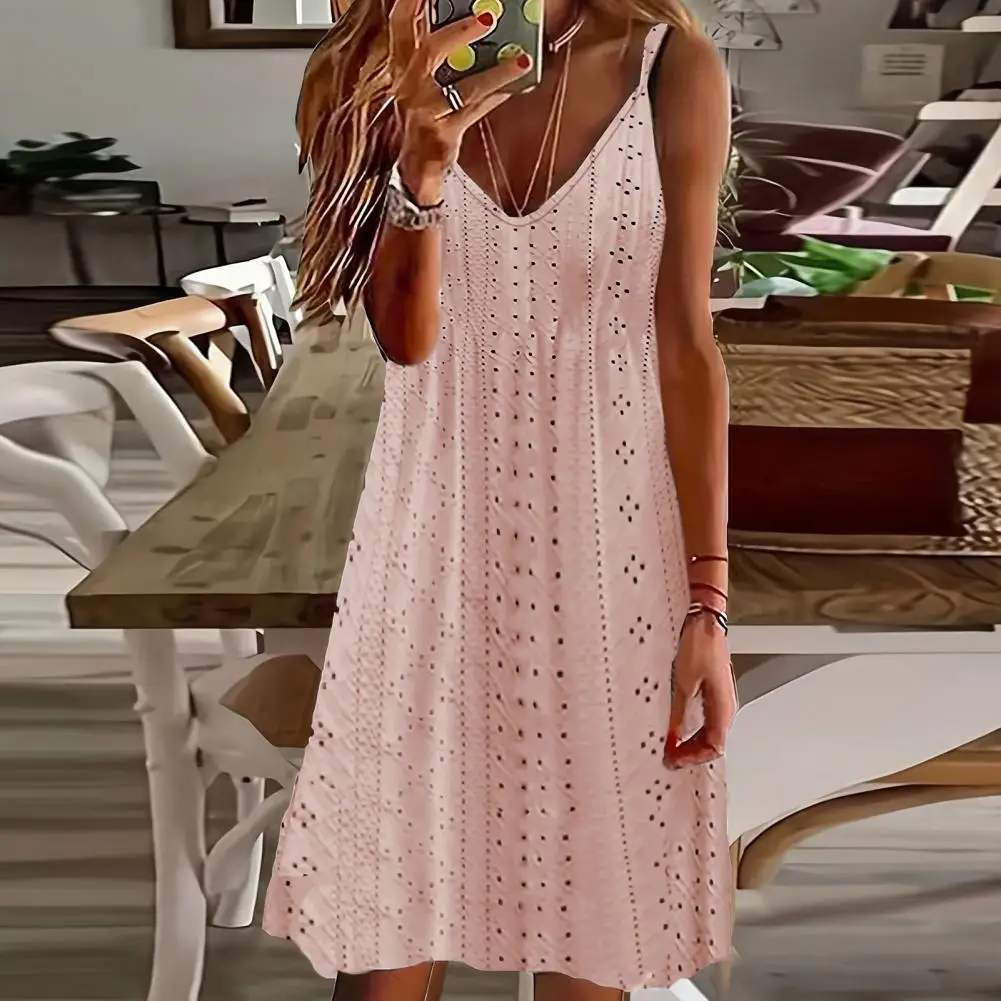 

Женское пляжное платье, Элегантное летнее платье с V-образным вырезом и аппликацией, с большим подолом для отдыха, пляжное или вечернее женское платье