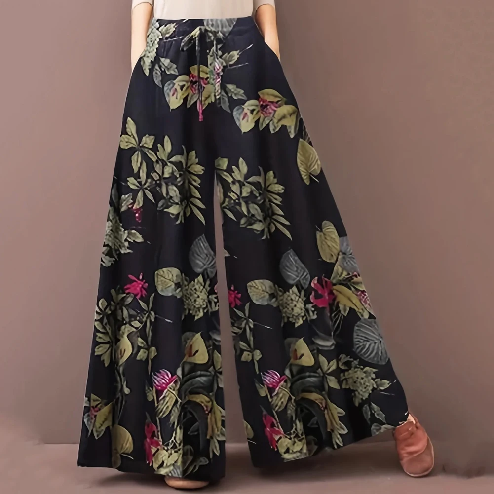 Wide Leg Drawstring Baggy Pants Women Casual Pants Vintage Print Casual Trousers Ankle Length Harajuku Pants Pantalones Mujer
Wide Leg Drawstring Baggy Pants Women Casual Pants Vintage Print Casual Trousers Ankle Length Harajuku Pants Pantalones Mujer
