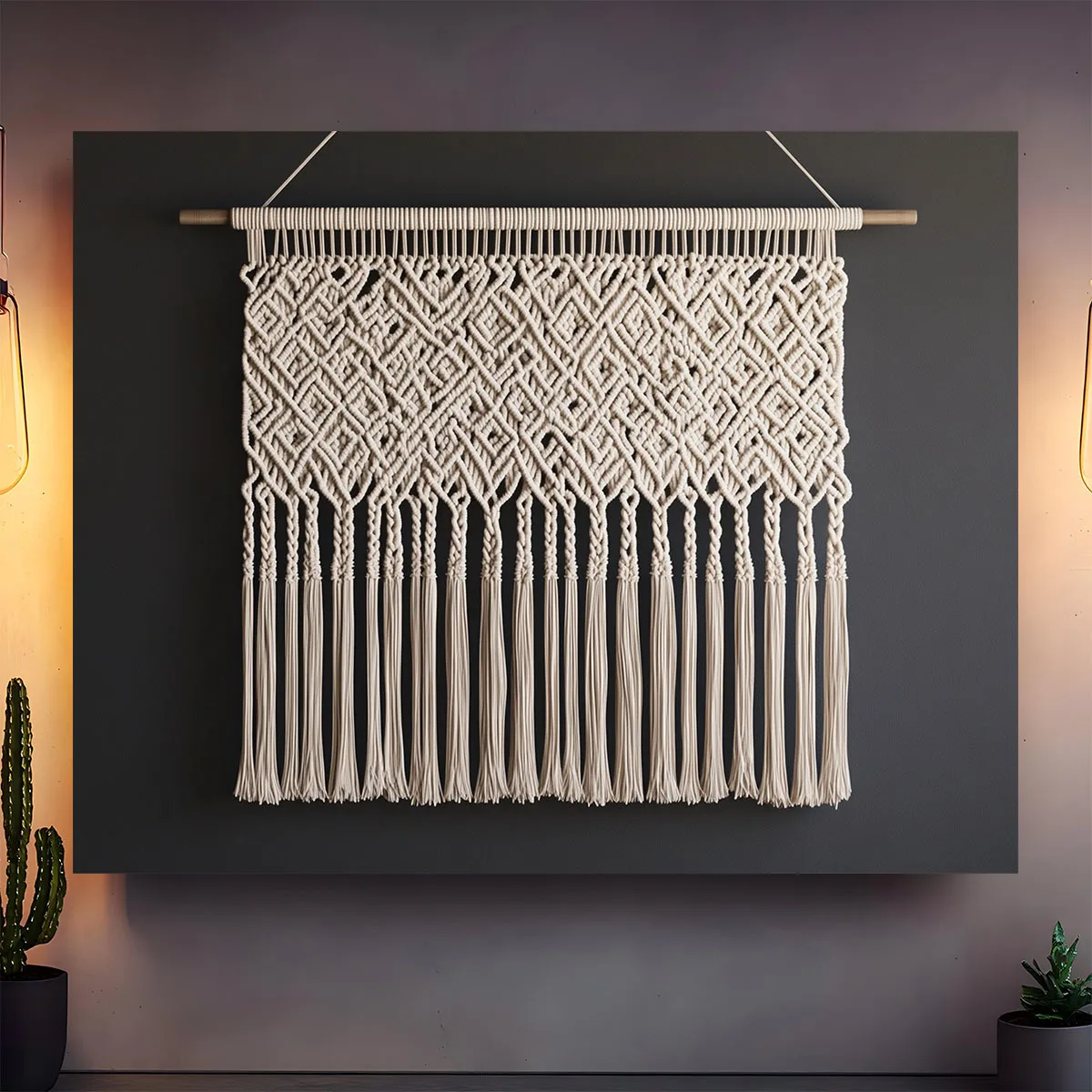 Bohemian Wood & Bead Wall Hanging 6 S022d07f308cb4b5bba2e6435b7e653adY