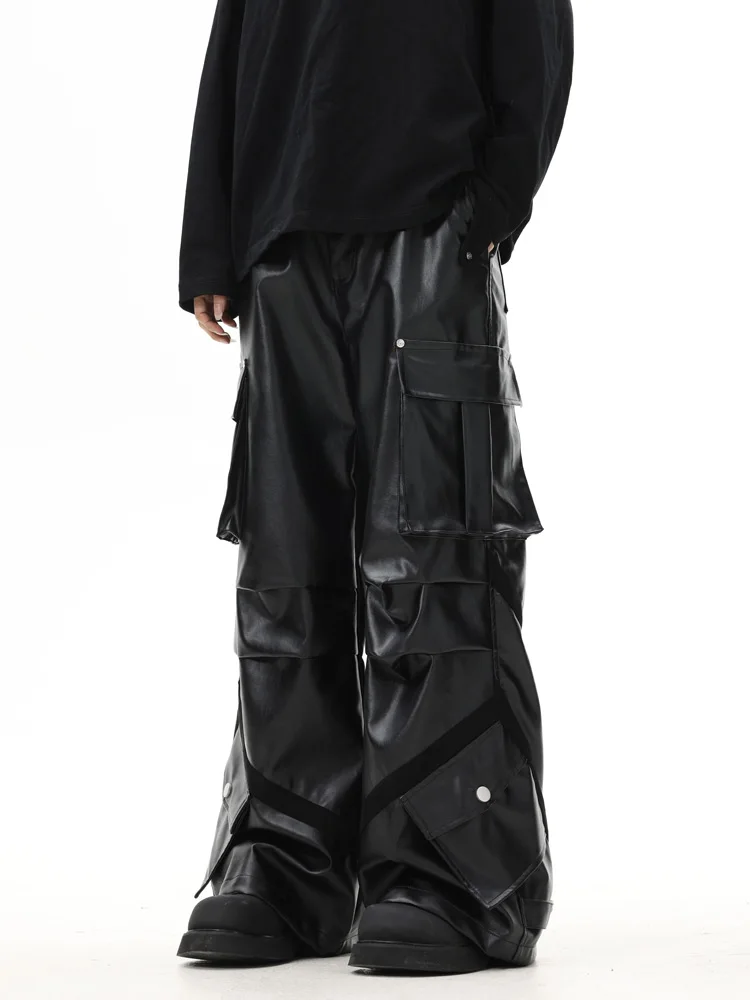 American Retro Pleated Pu Leather Cargo Pants Men And Women Spring Original Multi Pocket Street Loose Wide Leg Casual Trousers
American Retro Pleated Pu Leather Cargo Pants Men And Women Spring Original Multi Pocket Street Loose Wide Leg Casual Trousers