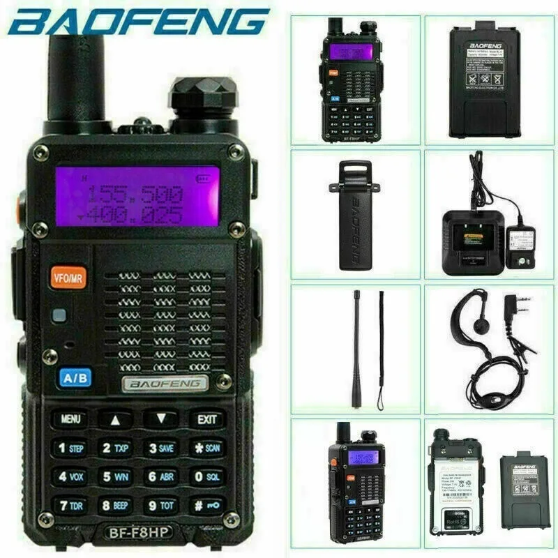 Портативная рация BAOFENG BF-F8HP 8 Вт с аксессуарами 
Портативная рация BAOFENG BF-F8HP 8 Вт с аксессуарами