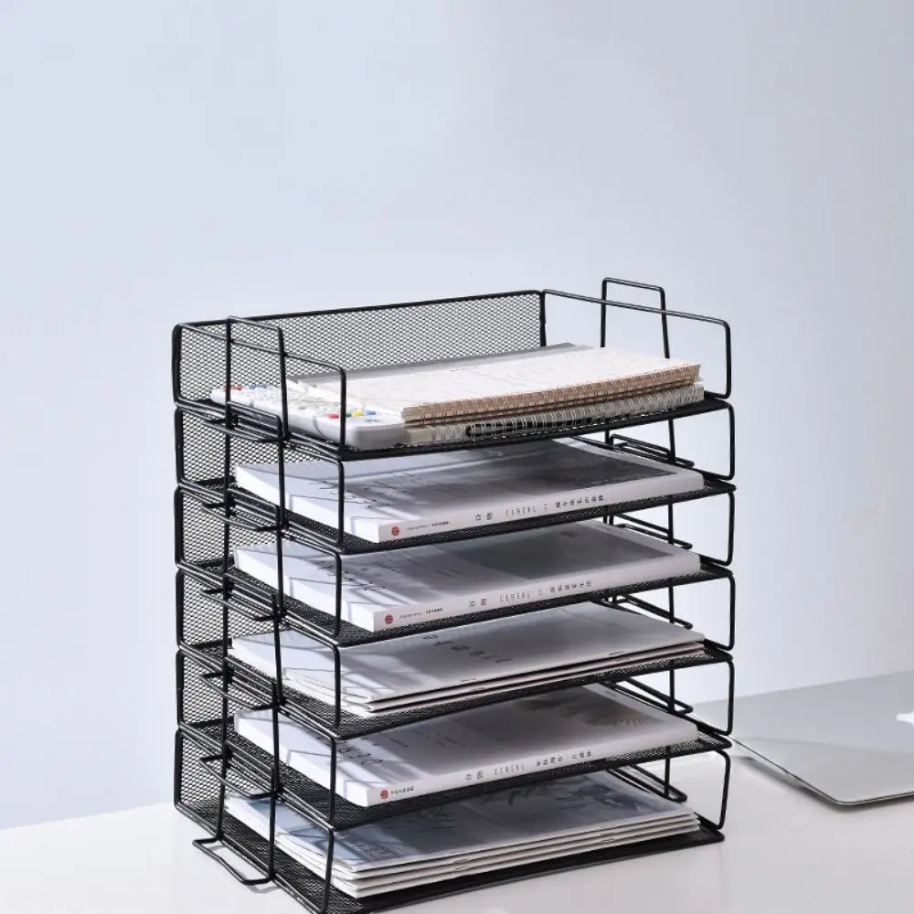 

Single Layer File Storage Rack Multiple Use Stackable a4 Letter Tray Organizer Durable Sturdy Desktop Document Shelf School