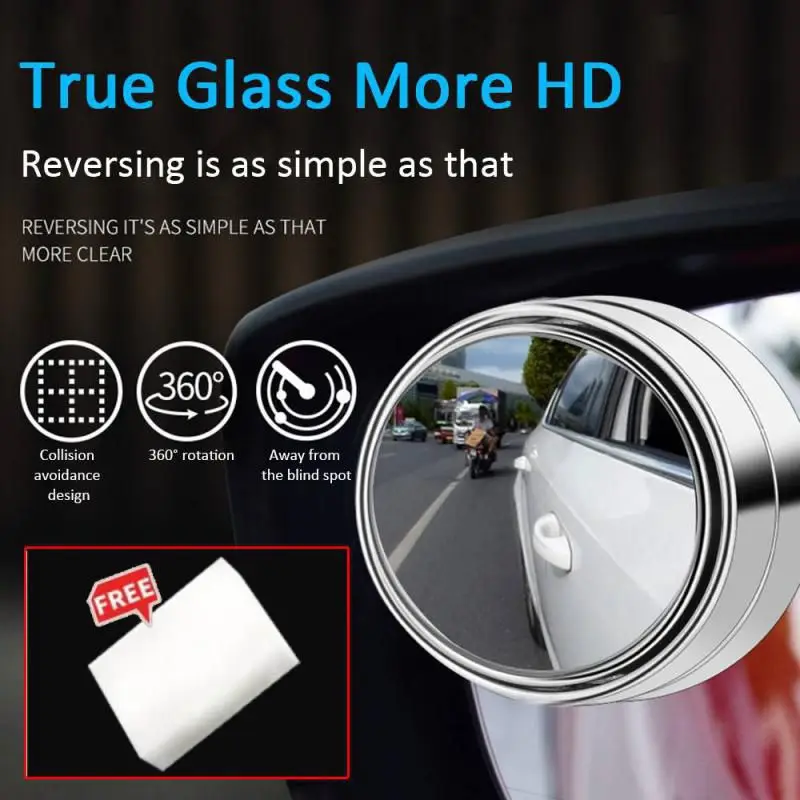 

Car Rearview Blind Spot Mirror Auxiliary Reversing Parking Side Blindspot Mirror Adjustable Wide Angle Safety Auto Accessories