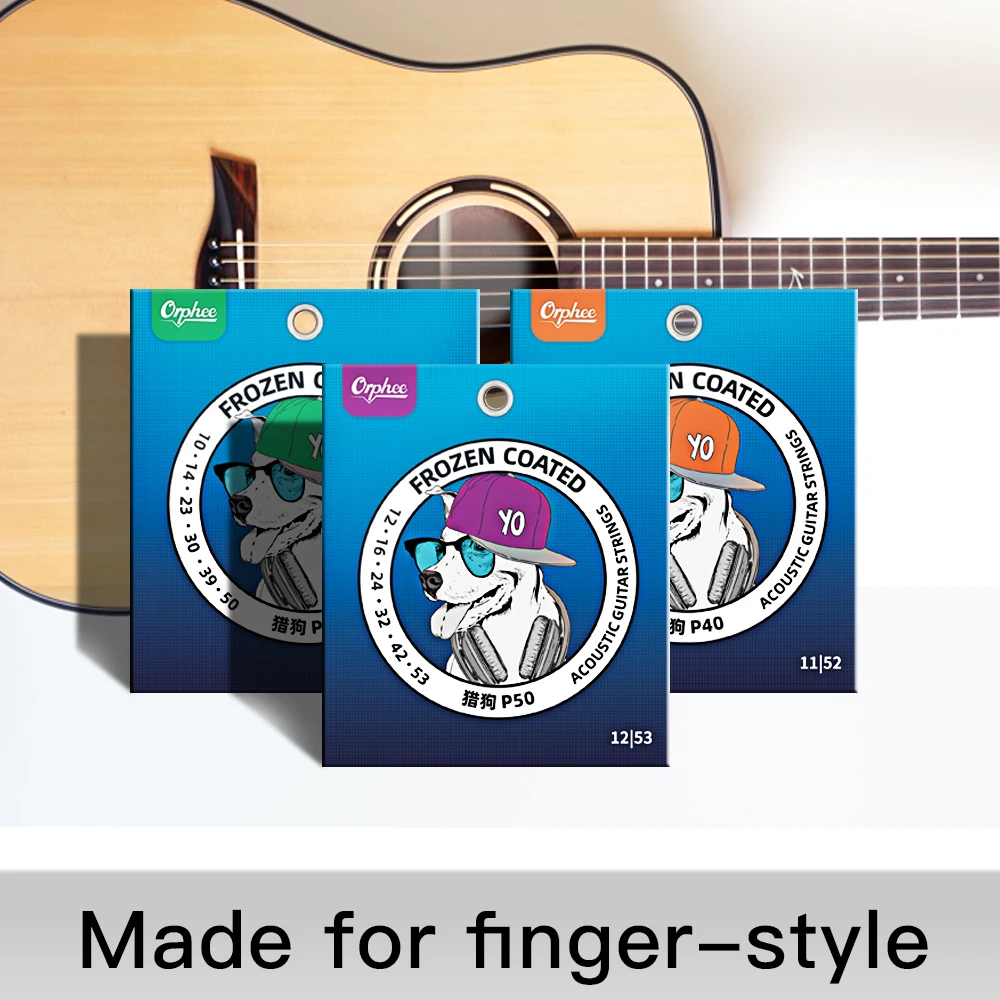 

Orphee P-Series Acoustic Guitar Strings Nano Frozen Coated Hexagonal Core Phosphor Copper Folk Guitar Parts & Accessories