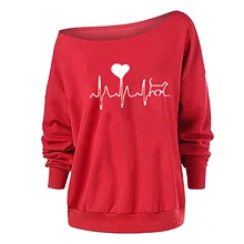 2022 Valentine's Day Oversized Skew Collar Tee Shirt Women Long Sleeve Graphic Streetwear Off Shoulder T-shirt Female Clothes
2022 Valentine's Day Oversized Skew Collar Tee Shirt Women Long Sleeve Graphic Streetwear Off Shoulder T-shirt Female Clothes