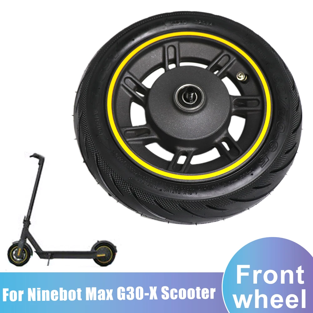 10 Inch Front Wheel with Vacuum Tubeless Tire Assembly 60/70-6.5 55PSI for Ninebot Max G30-X Kickscooter Electric Scooter Wheel
10 Inch Front Wheel with Vacuum Tubeless Tire Assembly 60/70-6.5 55PSI for Ninebot Max G30-X Kickscooter Electric Scooter Wheel