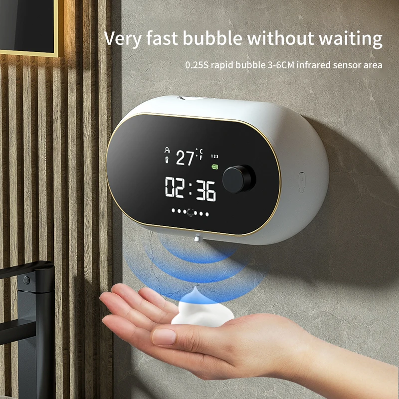 비누 디스펜서 스마트 자동 거품 손 소독제 기계 비접촉 USB 충전 욕실 액세서리 앱스트