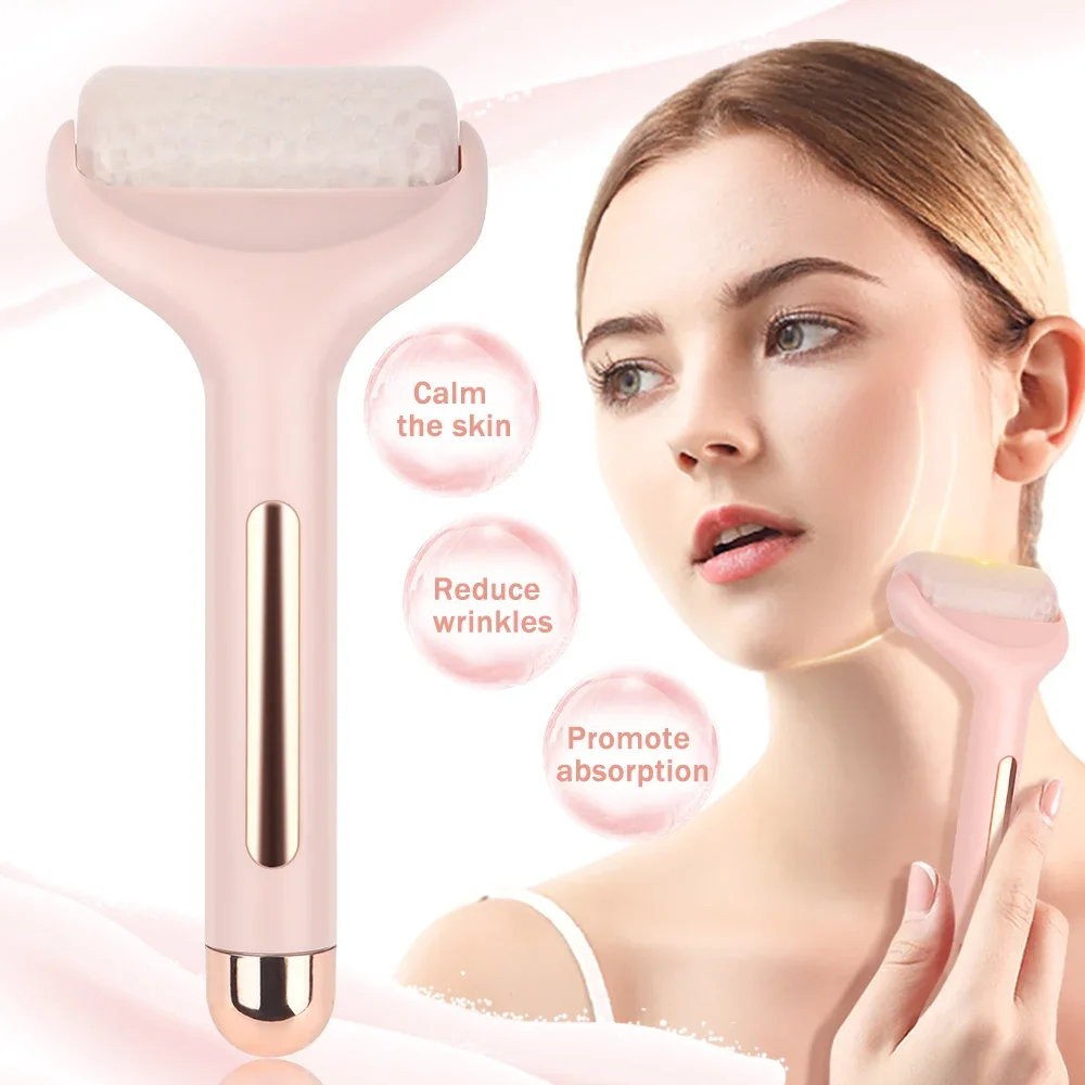 

Pink Cool Ice Roller Face Roller Massager for Anti Puffiness Pain Relief Beauty Tools to Tighten Pores Whiten Skin Face Lifting