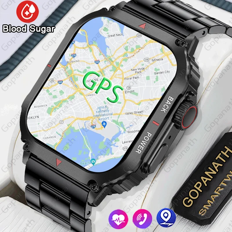 

Новые Прочные Военные Смарт-часы с GPS, мужские спортивные часы Ftiness, водонепроницаемые Смарт-часы IP68 1,95 дюйма с искусственным интеллектом, голосовыми зрителями, Bluetooth-вызовами, мужские Смарт-часы