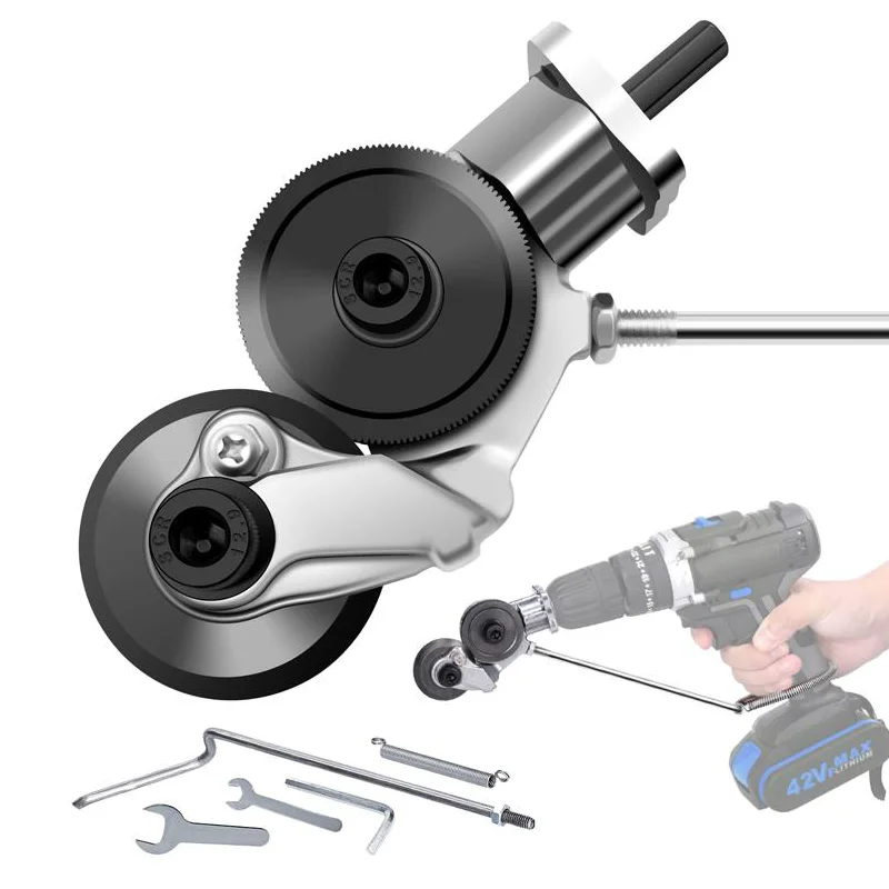Plate Cutter For Electric Drill Attachment Metal Sheet Cutter Sawing Machines Free Cutting Tool Punch Shear Sheet Metal Cut
Plate Cutter For Electric Drill Attachment Metal Sheet Cutter Sawing Machines Free Cutting Tool Punch Shear Sheet Metal Cut