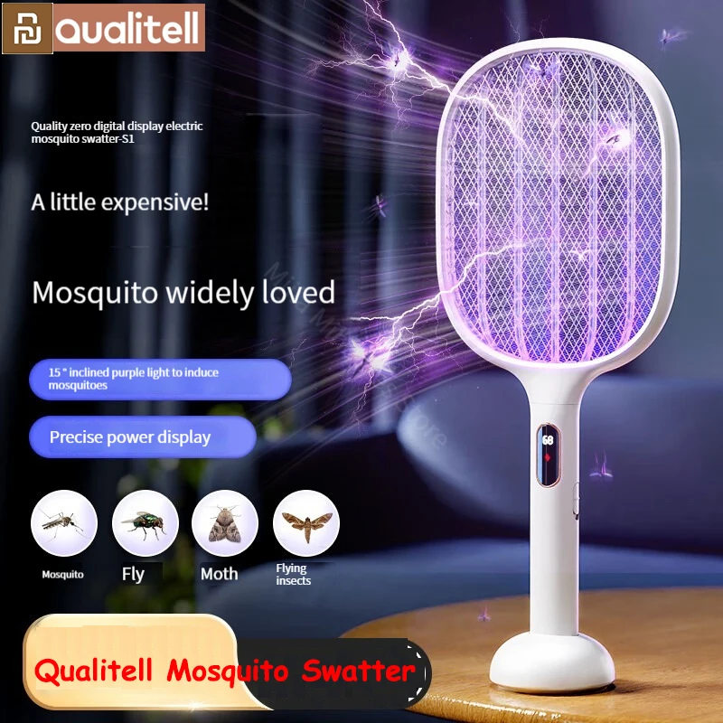Youpin Qualitell 2In1 Electric Mosquito Swatter Killer racket Rechargeable Fly Zapper with Purple Lamp Smart Digital Display
Youpin Qualitell 2In1 Electric Mosquito Swatter Killer racket Rechargeable Fly Zapper with Purple Lamp Smart Digital Display
