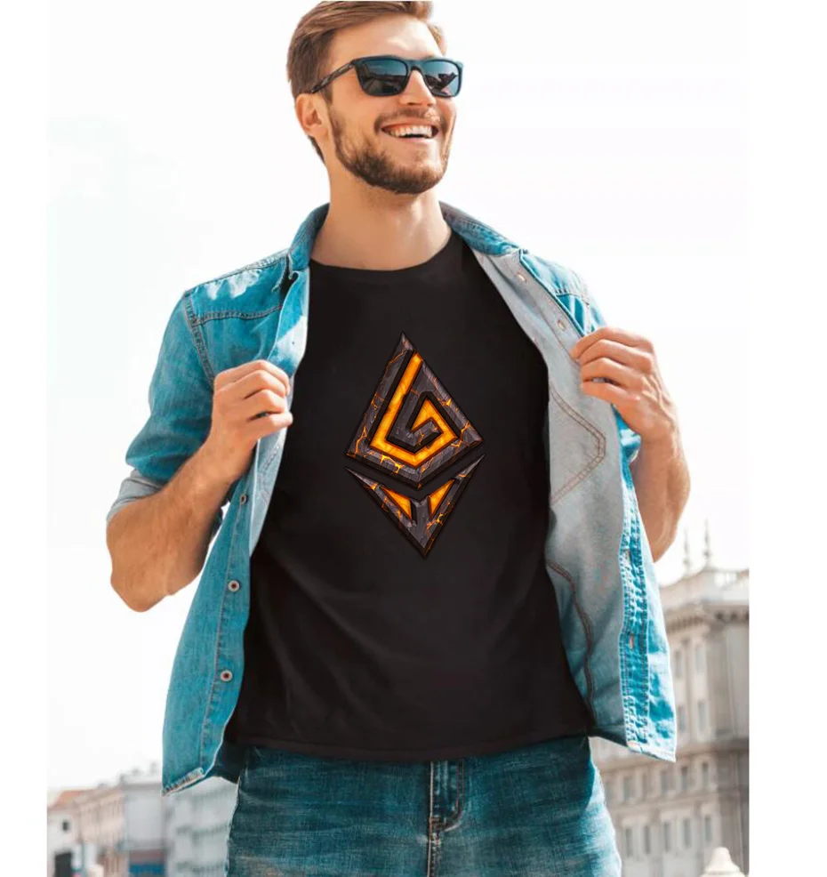 

Ethereum Ether ETH Blockchain Cryptocurrency Crewneck TShirts Crypto Etherium Distinctive Men's T Shirt Fashion Hipster Clothing