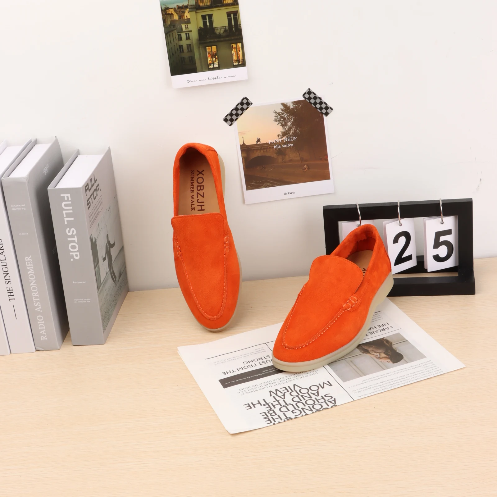 

Туфли женские замшевые, Роскошные Мокасины, дизайнерские кроссовки, оранжевый цвет, плоская подошва, брендовая синяя обувь, 2023