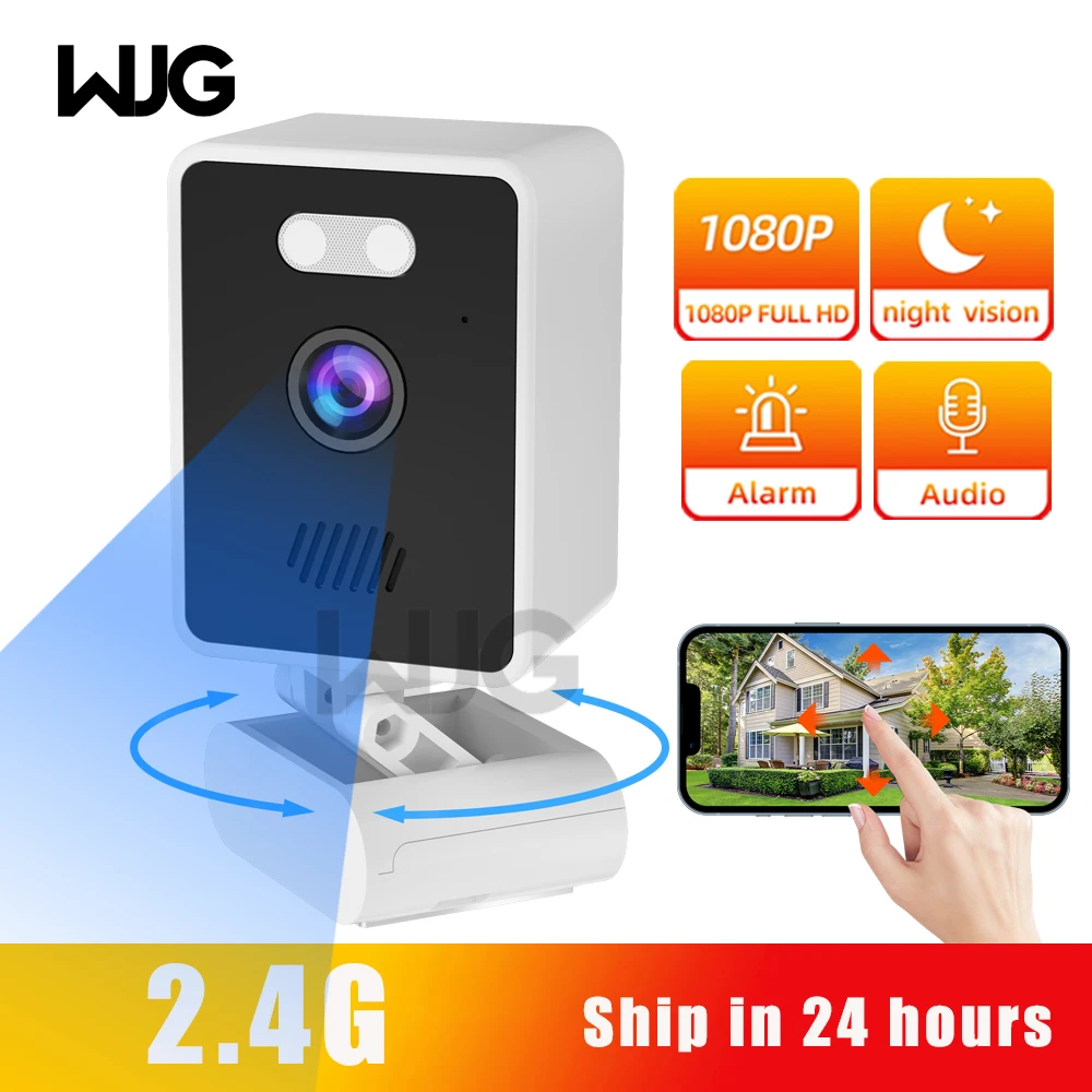 

WJG Security cameras 1080P wifi security camera mini portable wi fi surveillance camera two way audio with night vision alarm