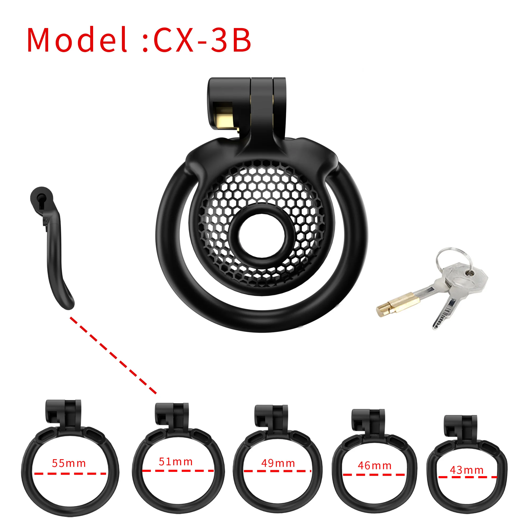 Mini dispositivos de castidade masculina com 5 anéis penis, Pequena gaiola do galo, Bloqueio de castidade, BDSM Slave Sex Toy para homem e gay, 7 modos Mini dispositivos de castidade masculina com 5 anéis penis, Pequena gaiola do galo, Bloqueio de castidade, BDSM Slave Sex Toy para homem e gay, 7 modos