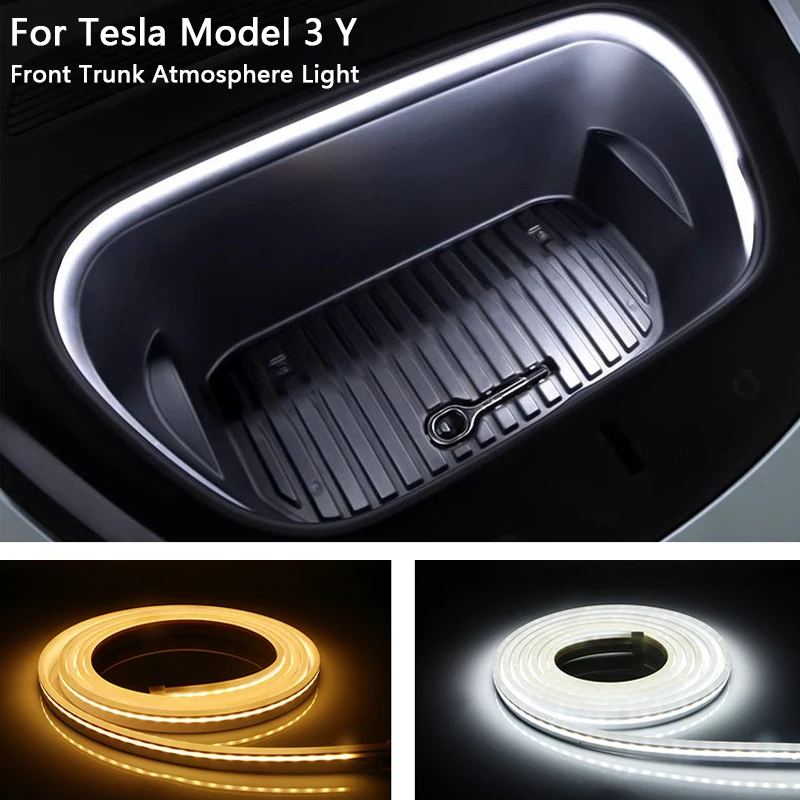 

250cm Universal for Tesla Model 3 Y Front Trunk LED Ambient Lights Car Trunk Camping Light Flexible Silicone Decorative Lamp 12v