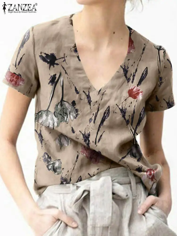 Bohemian Floral Printed Blouse ZANZEA Women Summer Casual Vintage Holiday Party Blusas Elegant V Neck Short Sleeve Shirt 2023
Bohemian Floral Printed Blouse ZANZEA Women Summer Casual Vintage Holiday Party Blusas Elegant V Neck Short Sleeve Shirt 2023