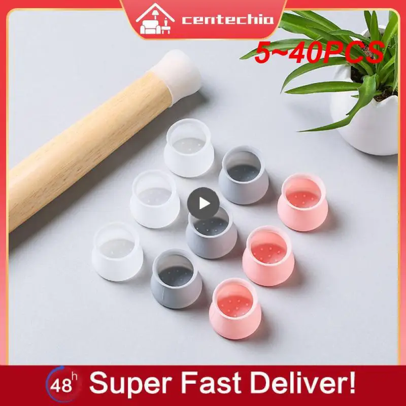 

5~40PCS Silicone Chair Table Foot Cover Protector Furniture Feet Round/Square Non-slip Leg Caps Bottom corner Floor safely pad