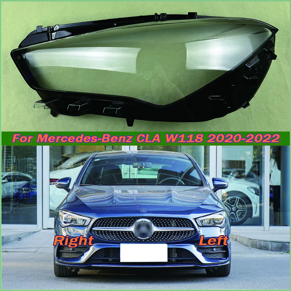 

For Mercedes-Benz CLA W118 2020-2022 Headlamp Lamp Shell Headlight Cover Transparent Lampshade Plexiglass Replace Original Lens