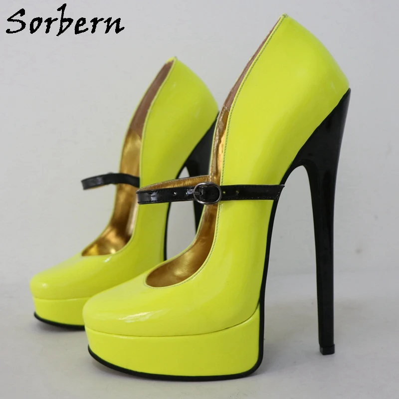 Sorbern 20cm Mary Jane Neon Yellow Pump Shoes Women Stilettos Platform Fetish Unisex Sissy Boy Round Toe Shoes Custom Color
Sorbern 20cm Mary Jane Neon Yellow Pump Shoes Women Stilettos Platform Fetish Unisex Sissy Boy Round Toe Shoes Custom Color