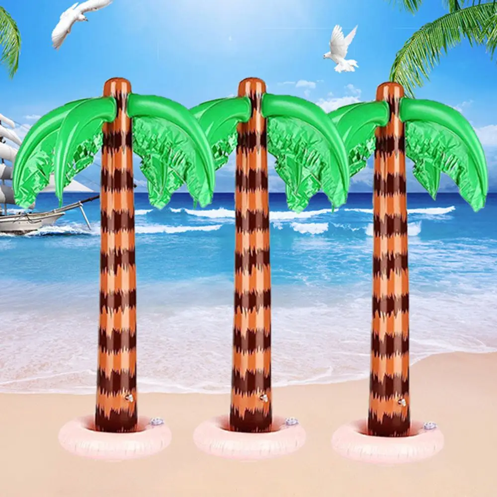 

2Pcs 90CM Outdoor Supplies Photo Props Hawaiian Pools Party Inflatable Toys Beach Party Decor Tropical Palm Tree Coconut Trees