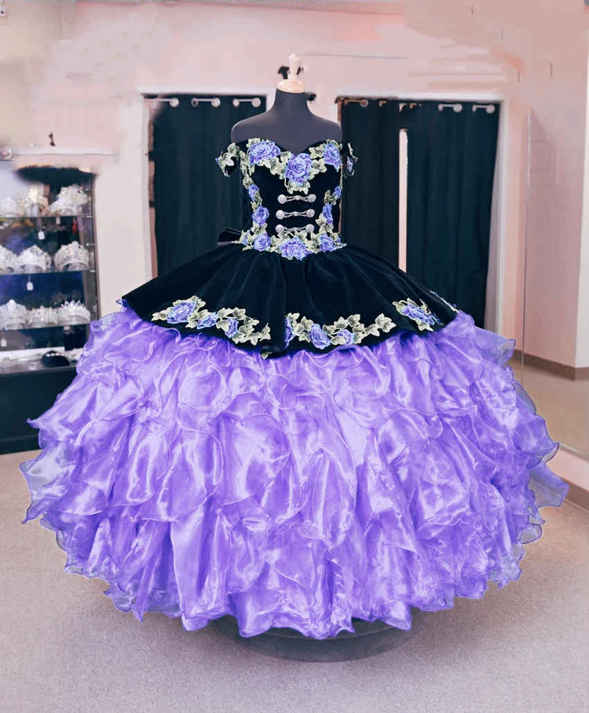 Цветочная вышивка платья для Quinceanera со шнуровкой на спине пышный Женский корсет милые мексиканские платья для выпускного вечера для девушек 15
Цветочная вышивка платья для Quinceanera со шнуровкой на спине пышный Женский корсет милые мексиканские платья для выпускного вечера для девушек 15