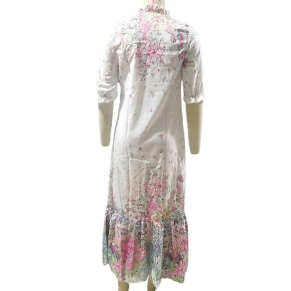 Women Loose Fit Dress Flower Print A-line Maxi Dress with Tassel Decor V Neck for Vacation Beach Polyester Fiber Women Dress
Women Loose Fit Dress Flower Print A-line Maxi Dress with Tassel Decor V Neck for Vacation Beach Polyester Fiber Women Dress