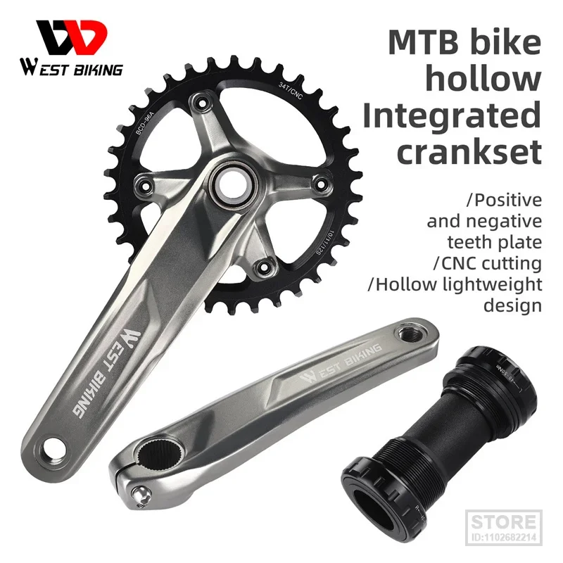 WEST BIKING Mountain Bike Crankset With Bottom Bracket 96BCD 34T Narrow Wide Chainring CNC Aluminum Alloy MTB 10/11/12 Speed Set
WEST BIKING Mountain Bike Crankset With Bottom Bracket 96BCD 34T Narrow Wide Chainring CNC Aluminum Alloy MTB 10/11/12 Speed Set