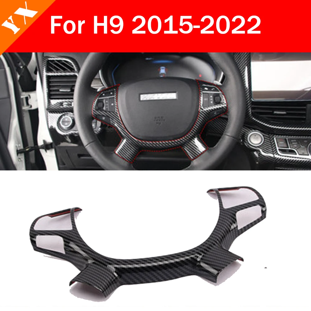 

Carbon Look Trim For GWM Great Wall Haval H9 2015-2022 Car Steering Wheel Switch Panel Decor Protector Sticker Cover Garnish