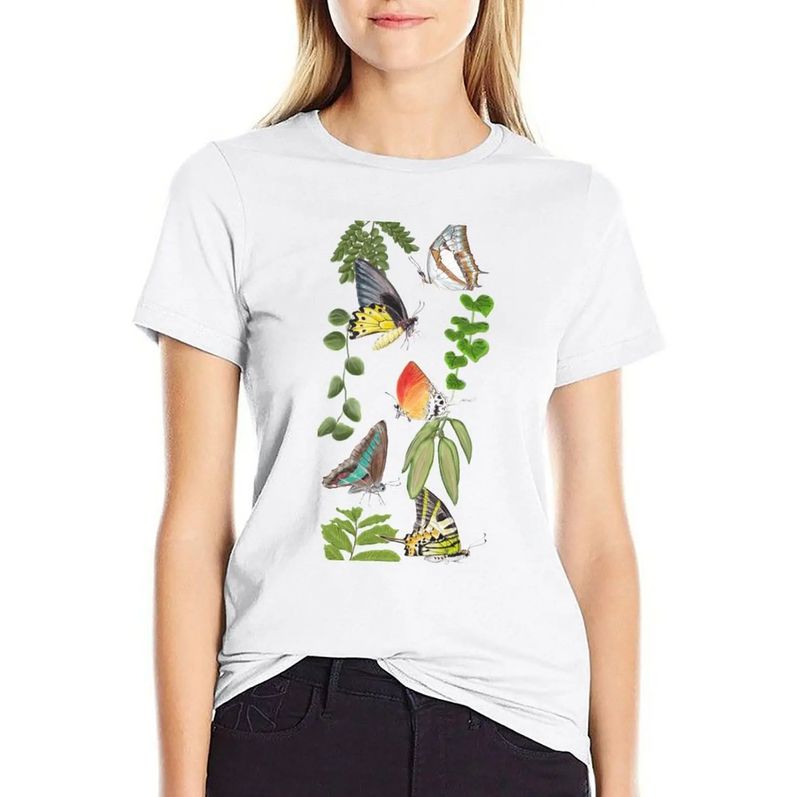 5 Singapore butterfles and their host plants T-shirt Short sleeve tee summer top Aesthetic clothing western t shirts for Women
5 Singapore butterfles and their host plants T-shirt Short sleeve tee summer top Aesthetic clothing western t shirts for Women