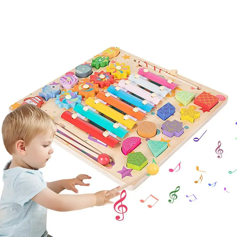 

Shape Sorting Toys Musical Xylophone Wood Toy Preschool Learning Toys Creative Early Educational Montessori Play For Toddler