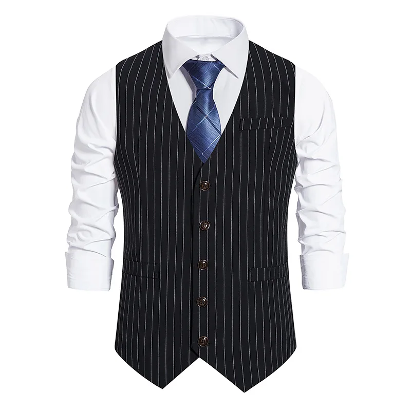 2023 Autumn New Men's Business Casual Stripe Single Breasted Vest Men's Suit Vintage Vest
2023 Autumn New Men's Business Casual Stripe Single Breasted Vest Men's Suit Vintage Vest