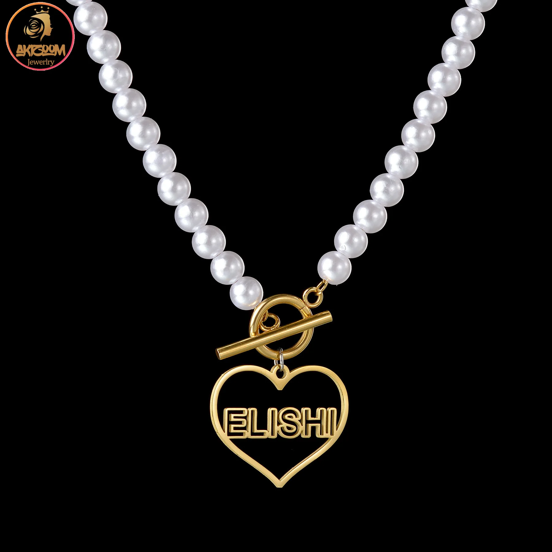 Akizoom Heart Custom Necklace Beads Chain OT Buckle Pendant Stainless Steel Personalized Jewelry for Woman Valentine's Day Gift
Akizoom Heart Custom Necklace Beads Chain OT Buckle Pendant Stainless Steel Personalized Jewelry for Woman Valentine's Day Gift