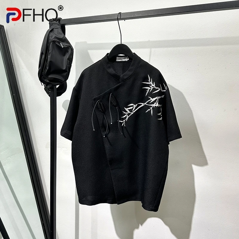 Мужские рубашки PFHQ в китайском стиле, летние авангардные мужские топы на пуговицах с принтом бамбуковых листьев и короткими рукавами, новинка 21Z4925
Мужские рубашки PFHQ в китайском стиле, летние авангардные мужские топы на пуговицах с принтом бамбуковых листьев и короткими рукавами, новинка 21Z4925