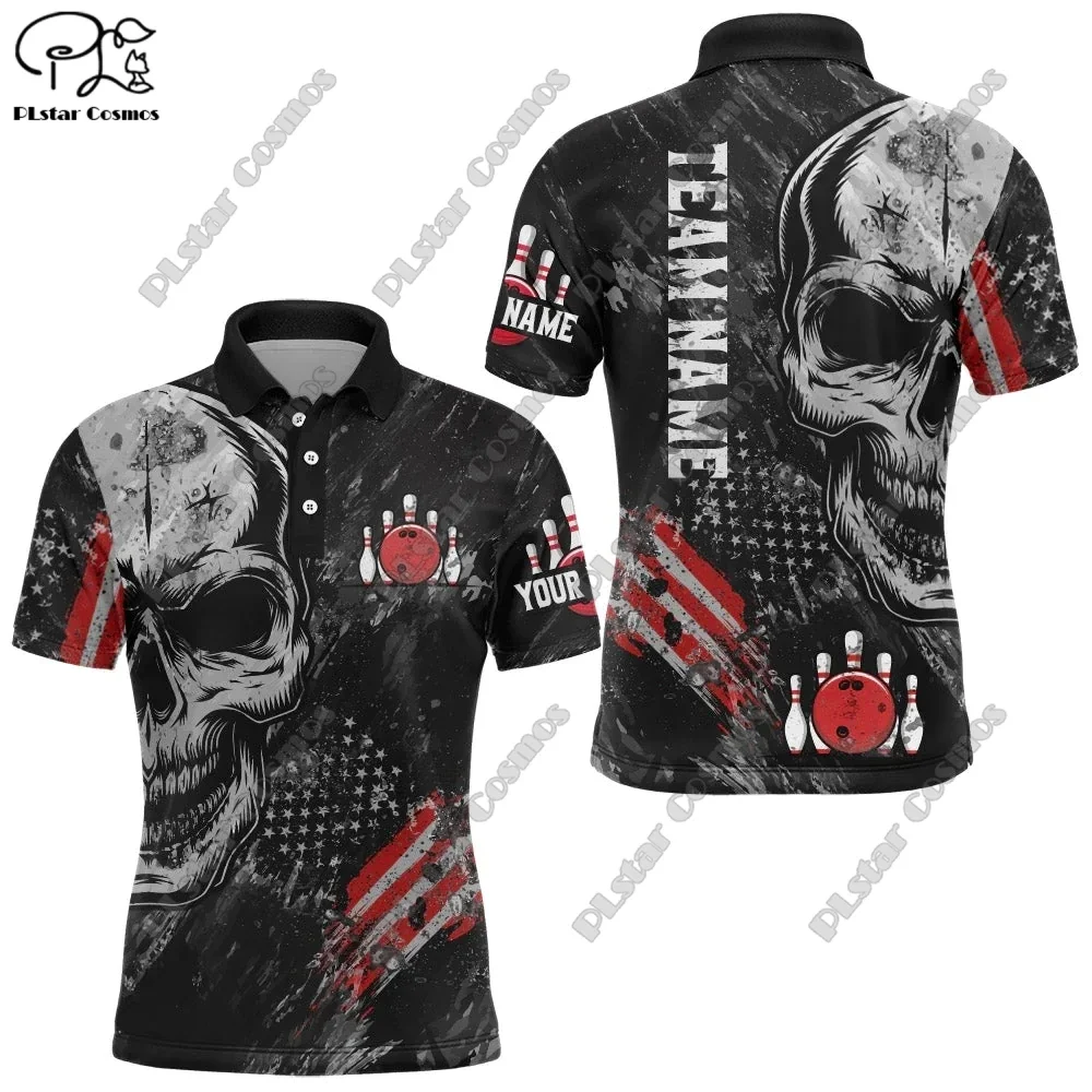 

Bowling Flame Smoke Custom Name 3D POLO Shirt Summer T-Shirt Unisex Gift Indoor Sports Collection 15