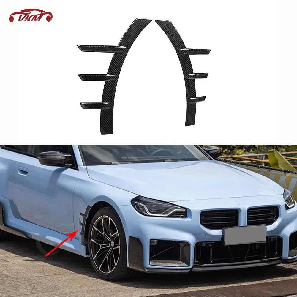 

For BMW M2 G87 2023 + Dry Carbon Fiber Car Rear Front Bumper Side Air Vent Trim Covers FRP Canards Splitter External Decoration