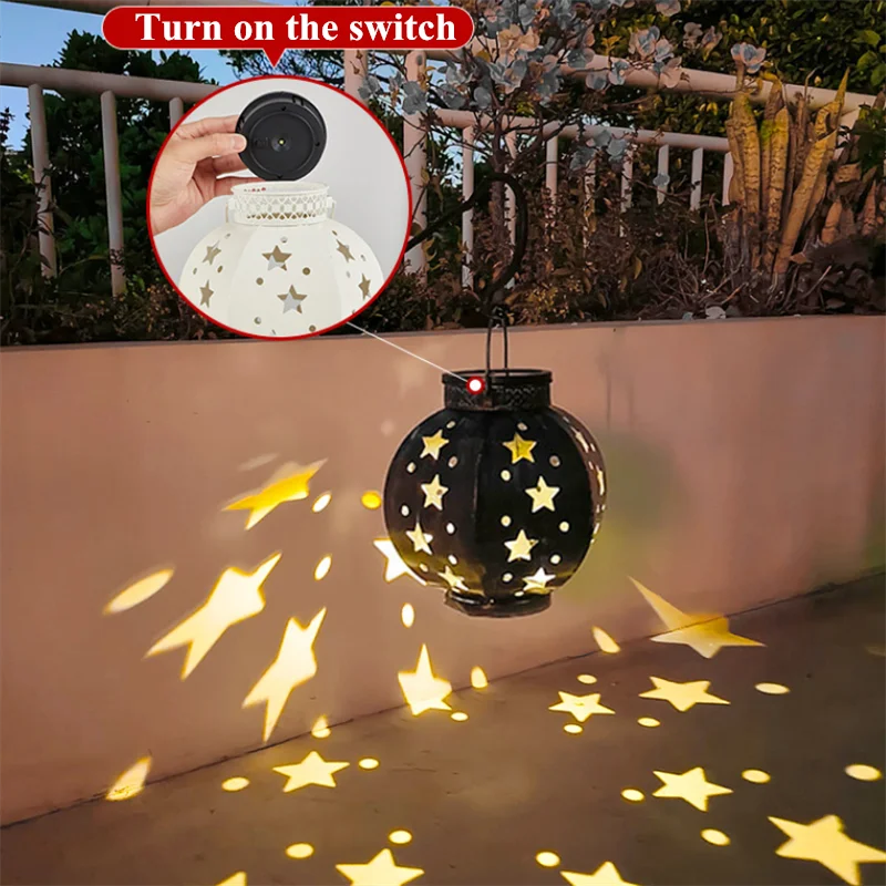 Solar LED Iron Art Light Retro Garden Metal Hollow out Lantern Star Projection Hanging Lamp Decoration for Yard Patio Balcony
Solar LED Iron Art Light Retro Garden Metal Hollow out Lantern Star Projection Hanging Lamp Decoration for Yard Patio Balcony