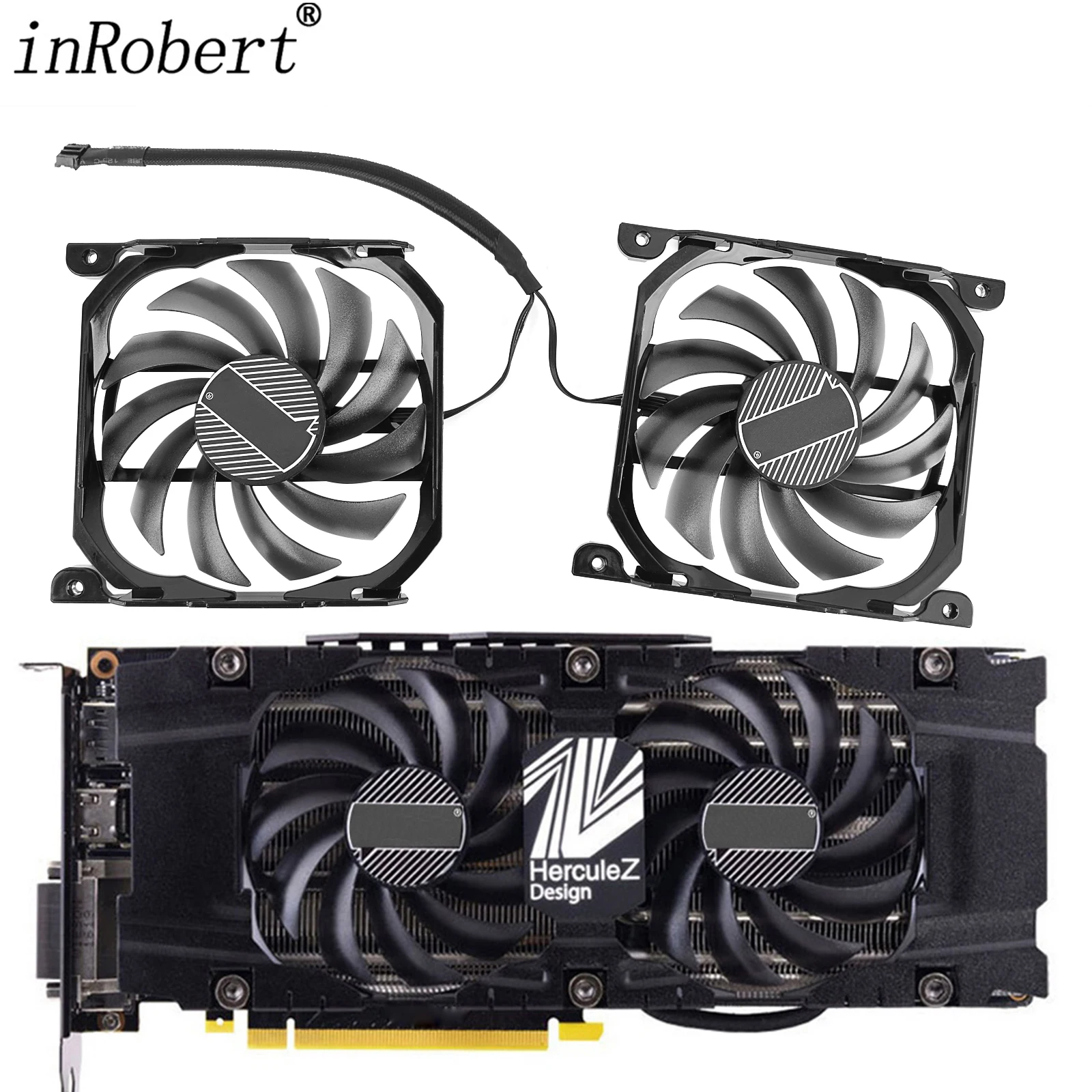 

2pcs/set CF-12915S P104-100 1070Ti 1080Ti GPU Card Cooler Fan For INNO3D GeForce GTX 1070 1080 Ti Twin X2 graphics card